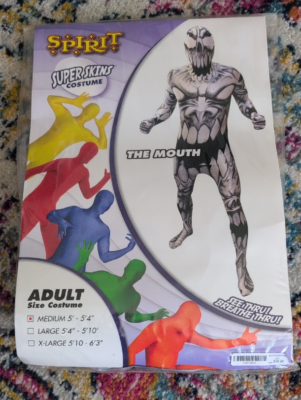 Spirit 'The Mouth' Full-Body Costume – Black & White, Medium 5'-5'4"